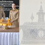 พระโกศจันทน์ยอดมหามงกุฎทรงแปดเหลี่ยม สลักพระนามาภิไธย ส.ก. จัดสร้างจากไม้จันทน์หอม